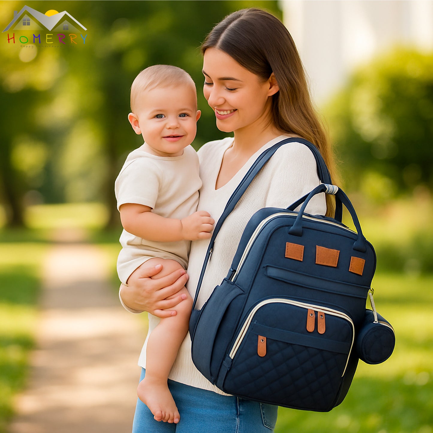 HOMERRY™ Backpack changing pad for diapers and crib 3 in 1