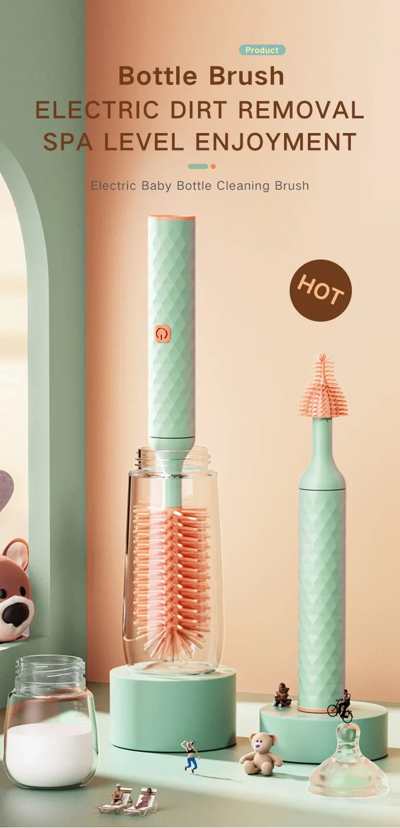 HOMERRY™ Electric bottle cleaner with 360-degree rotation